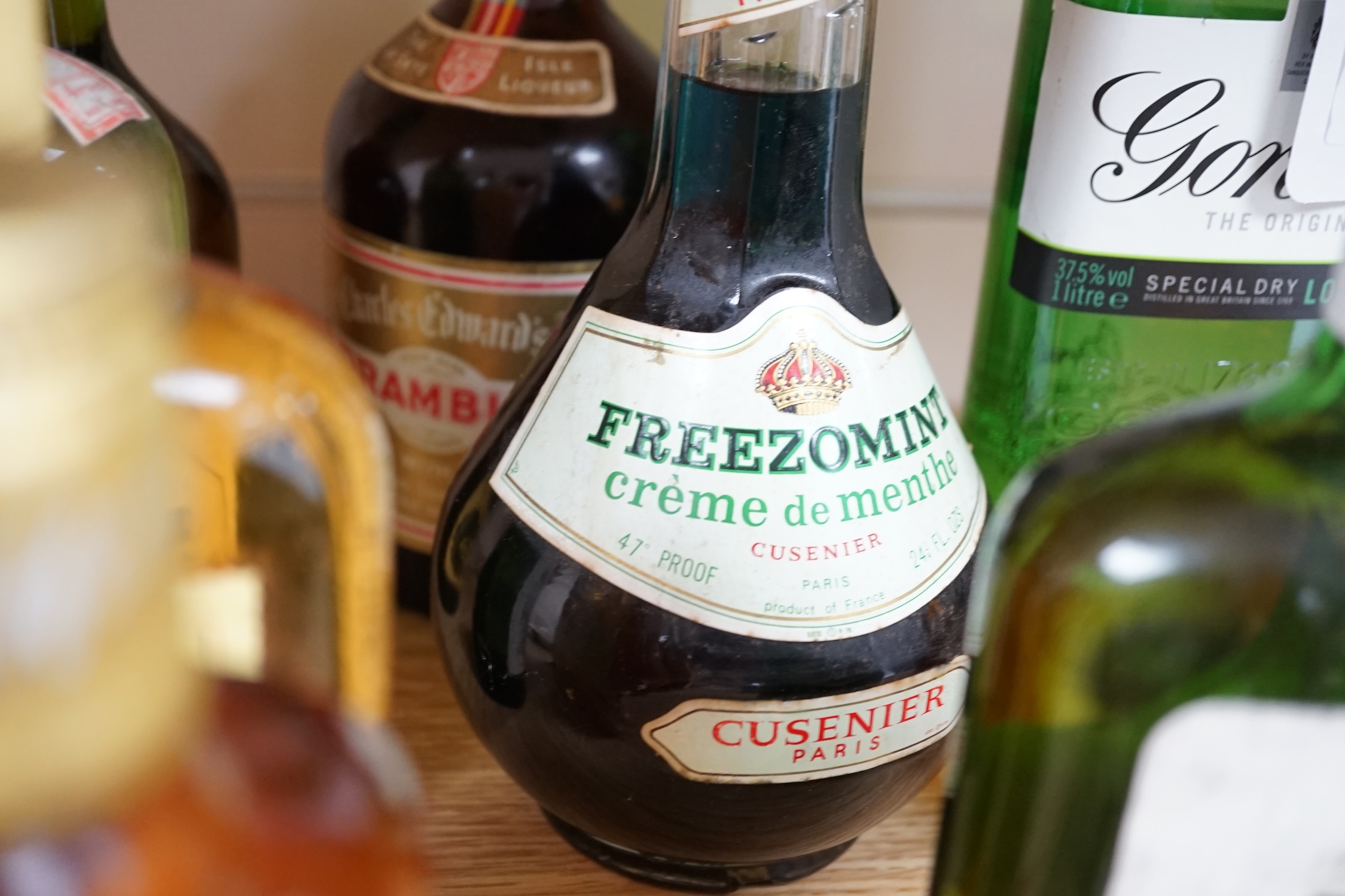 Twelve bottles of spirits to include seven bottles of whisky (Teachers, Bells, White Horse etc.) Condition - fair, storage history unknown